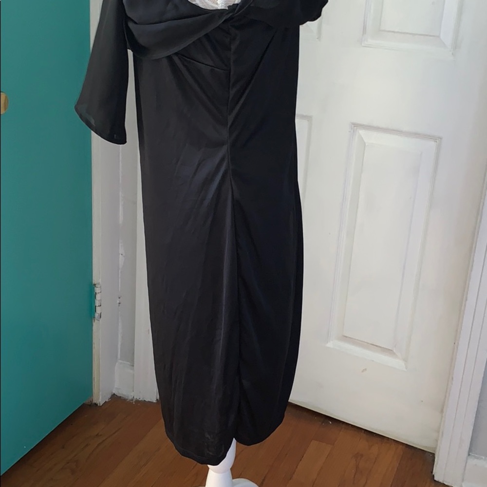 Paper Doll Black Sheer Asymmetrical Maxi Dress - Picture 9 of 11
